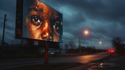 Impactful Nonprofit Campaign Billboard Against Human Trafficking for Public Awareness