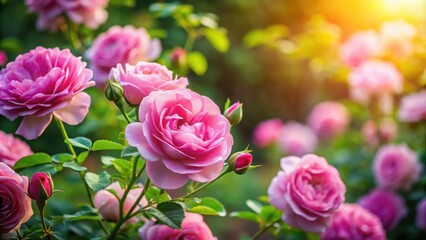Pink rose flowers blooming beautifully in a serene outdoor garden, pink, rose, flowers, garden, outdoor, blooming, serene, nature