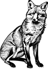 Fototapeta premium Close-up sketch of a fox's face.