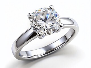 "Elegant Diamond Ring for Wedding: Isolated Image with Clipping Path"