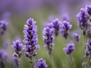 Obraz premium Detailed macro of a lavender flower (Lavandula angustifolia)