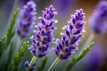 Detailed macro of a lavender flower (Lavandula angustifolia)