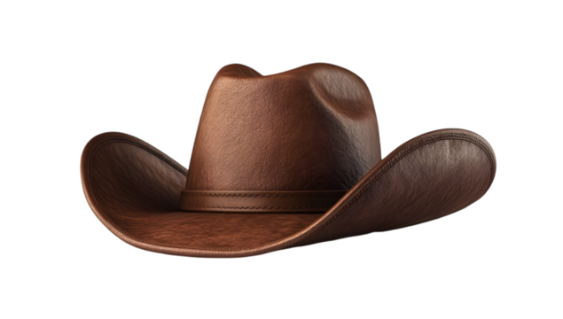 Classic Brown Leather Cowboy Hat