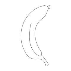 Banana continuous single line art drawing. Banana fruit minimal art style.