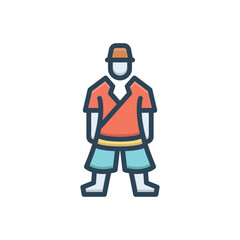 Color illustration icon for style