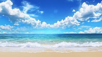 Fototapeta premium Azure Horizon: Sky Meets Sea in High-Definition