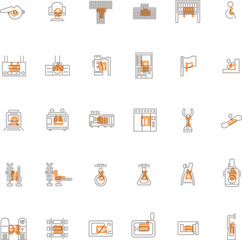 駅関連アイコンセットアウトライン