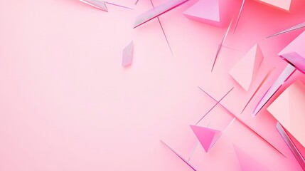 Photo of, Pink background with abstract geometric shapes and lines for design, banner template
