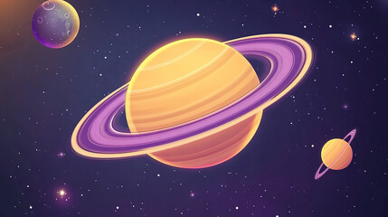 Cartoon style colorful planet
