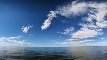 Obraz premium Azure Horizon: Sky Meets Sea in High-Definition