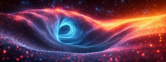  Glowing big data on a colorful background. 3d illustration design 