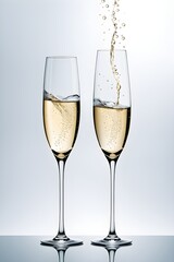 Abstract champagne glass in minimalistic form