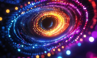  Glowing big data on a colorful background. 3d illustration design 