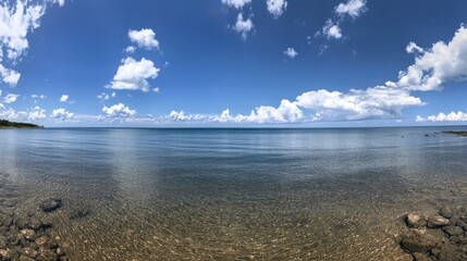 Obraz premium Azure Horizon: Sky Meets Sea in High-Definition