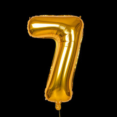 A transparent Golden numeric number inflatable balloon