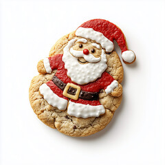 Christmas santa cookie white background