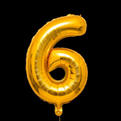 A transparent Golden numeric number inflatable balloon