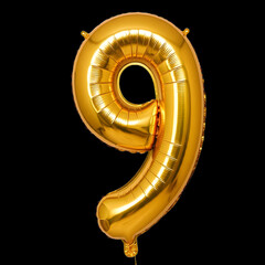 A transparent Golden numeric number inflatable balloon