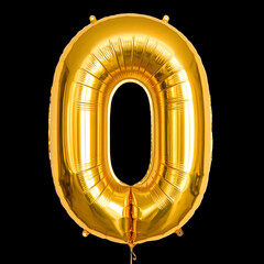 A transparent Golden numeric number inflatable balloon