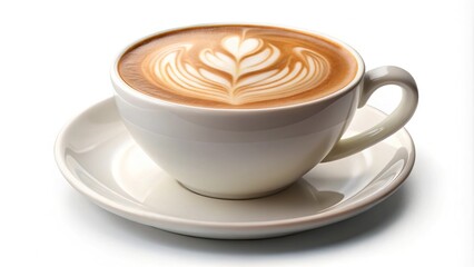 Realistic cappuccino hot isolated on white background