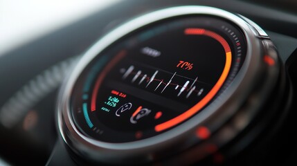 Modern smartwatch displaying heart rate and battery life while monitoring fitness in an urban environment