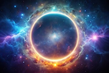 Obraz premium radiant cosmic circle gradient light dark unknown