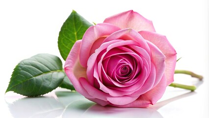 pink rose flower isolated on white background