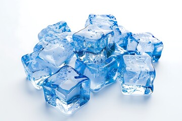 Obraz premium Ice cubes isolated on white background