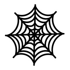 Naklejka premium Simple black spider web isolated flat icon 
