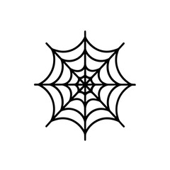Simple black spider web isolated flat icon	