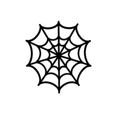 Simple black spider web isolated flat icon	