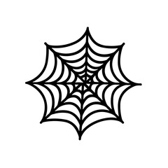 Simple black spider web isolated flat icon	