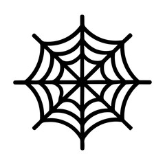 Simple black spider web isolated flat icon	