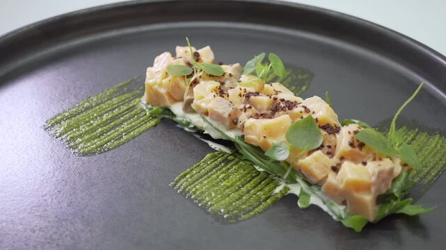 Food in a roundtable - Salmon Tartare