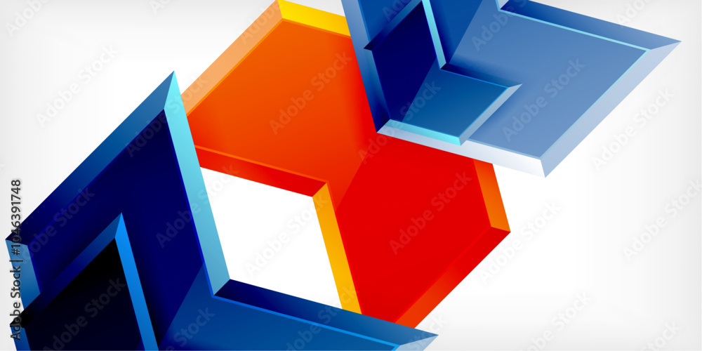 Poster vector 3d arrow techno design template