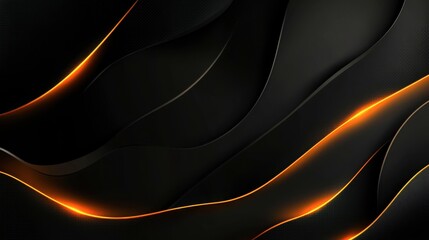 A striking abstract composition features deep black merged with jagged orange lightning streaks. The high contrast creates a dramatic backdrop, ideal for product promotion or artistic projects.
