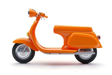 Orange scooter isolated on white background