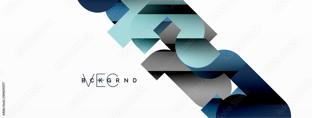 Aufkleber abstract background. colorful geometric curve shapes with black shadow lines effects