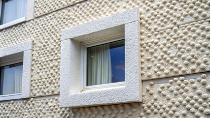 Styrofoam facade installation on building