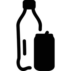 Simple vector icon bank, bottle of soda