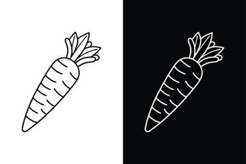 Vegetable line Icon Design. Carrot line Icon for Diet and Food Graphics