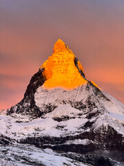 Matterhorn, Zermatt, Switzerland, Swiss Alps, iconic mountain, Alpine landscape, Valais, Europe,...
