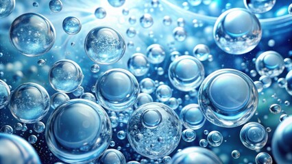 Oxygen bubbles and hyaluronic acid infused water creating a refreshing and rejuvenating skincare experience