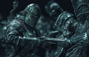 Fototapeta premium Knight with a sawed-off