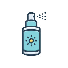Color illustration icon for sunscreen spray
