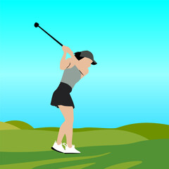 Golf Woman Vector Image And Illustration