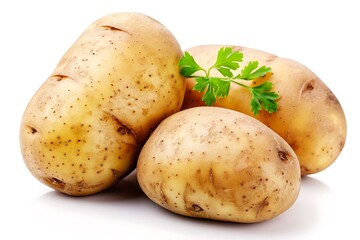 Raw potato isolated on white background