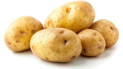 Raw potato isolated on white background