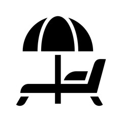 Beach Chair Icon Vector Symbol Design Illustration