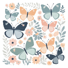 seamless background with butterflies